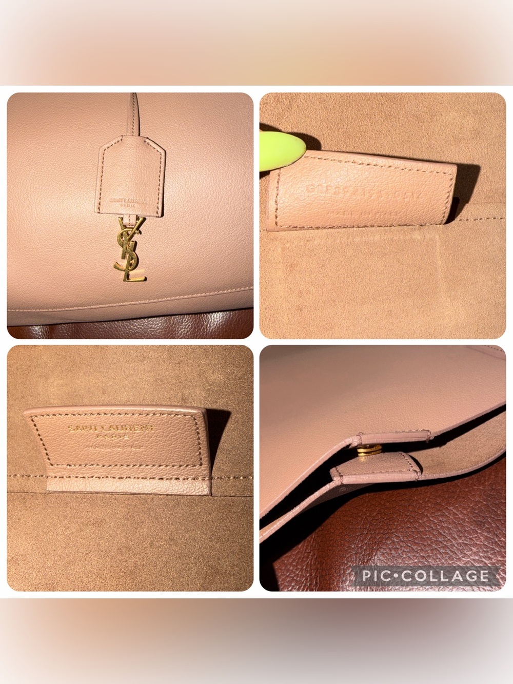 ‼️Authentic Saint Laurent YSL Leather Shopping Tote Shoulder Bag - Picture 13 of 14